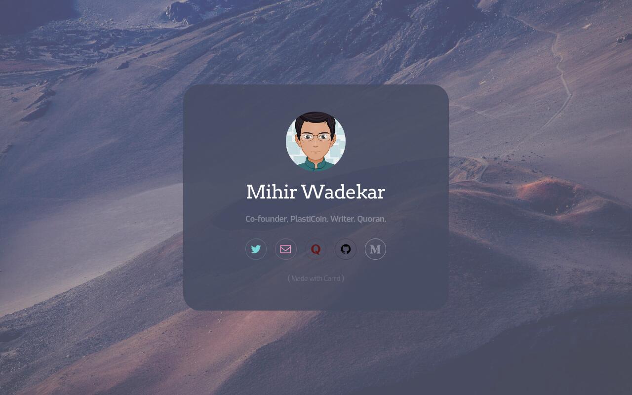 Carrd profile picture for @mihir